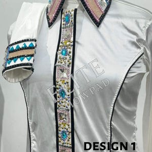 Elite different types of White Western Show Shirt Horsemanship Shirt Showmanship Shirt Handmade Show Shirt Custom Size .