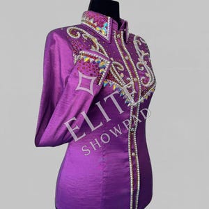 Elite Violet Hot Western Show Shirt Horsemanship Shirt Showmanship Shirt Handmade Show Shirt Custom Size .