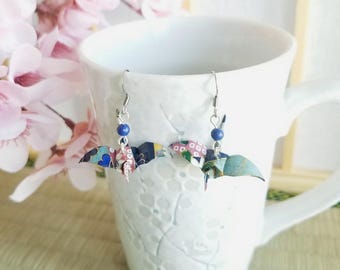 Japanese Origami Jewelry - Origami Crane Earrings No. 04222 & 04223 Good Luck Get Well Gift