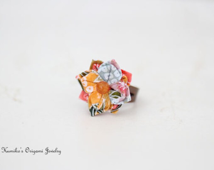Japanese Origami Jewelry Origami Flower Ring Adjustable Etsy