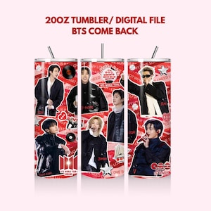 BTS PNG | Design BTS | Gobelet style 20 oz à télécharger
