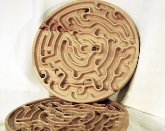 Toy puzzle game wood -"Ready to ship"-maze 13 inch Diam. Large Marble Labyrinth/Maze Game