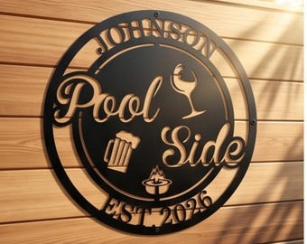 Personalized BBQ Grill Sign, Custom Metal Bar Art, Man Cave Decor, Modern Ranch Wall Decor, Outdoor Patio Sign, Unique Gift for Him