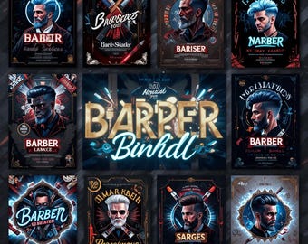 Branding-Kit für Friseursalons | Logo-Design | Social-Media-Vorlagen | Visitenkarten | Poster | Branding-Vorlagen für Friseursalons | Digitaler Download
