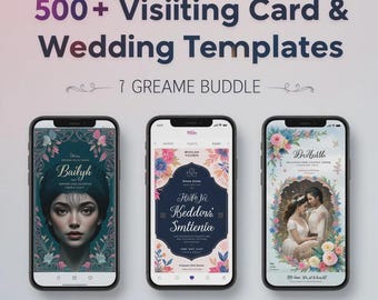 500+ Visitenkarten und Hochzeitsvorlagen | Modern, Minimal, Creative Styles (Digitaler Download)