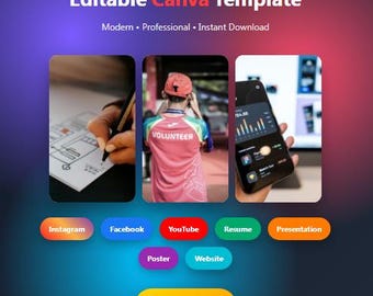 Modern Business Canva Template | Social Media Marketing Design (Instant Download)