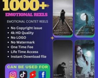 1000+ emotionale Reel Videos Bundle - Virale Social Media Inhalte erstellen (digitaler Download)