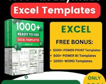 1000+ Excel Spreadsheet Templates | Business, Budget, Inventory (Instant Download)
