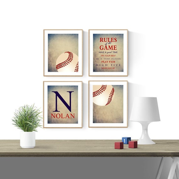 Rustic Baseball Bedroom Decor Baseball Nursery Decor Sports Etsy