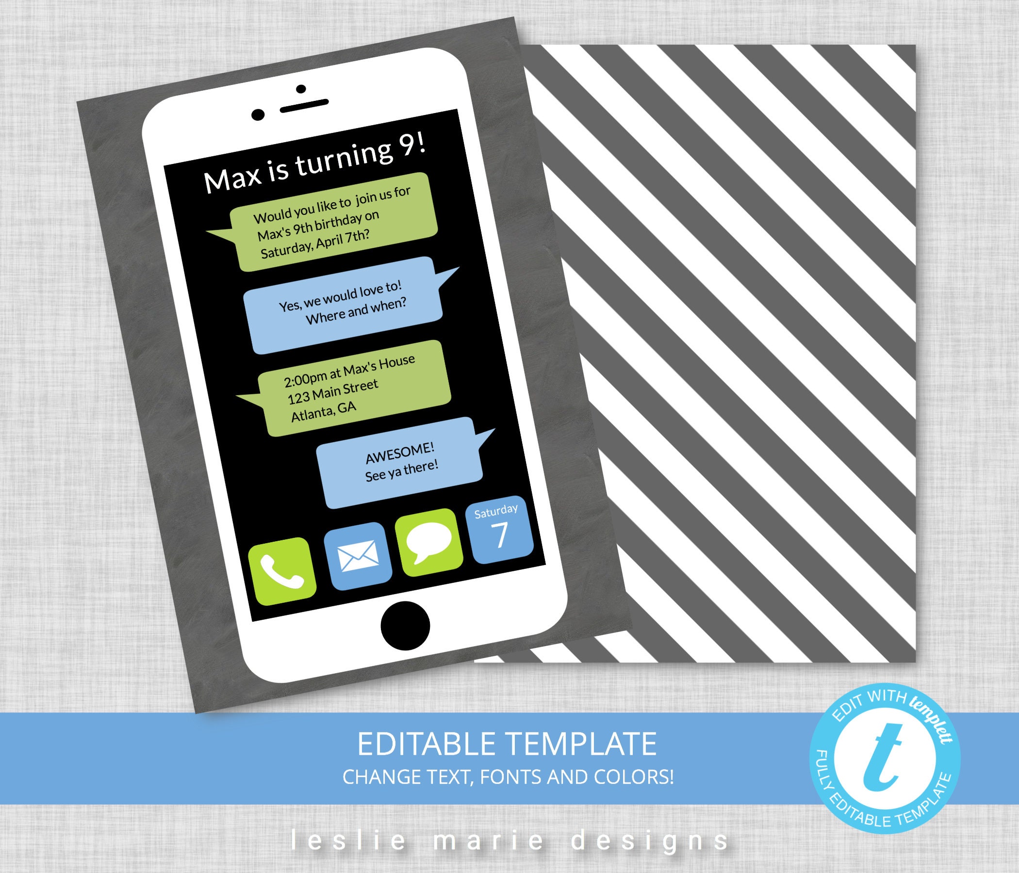 iPhone Birthday Invitation Birthday Invitations Boys Etsy