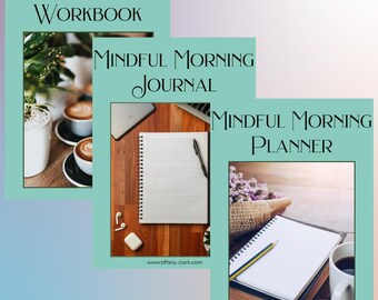 Pacchetto Mindfulness e Auto-Scoperta / Diario della Routine Mattutina + Quaderno di Lavoro + Guida all'Autoconsapevolezza / Set di Download Digitale