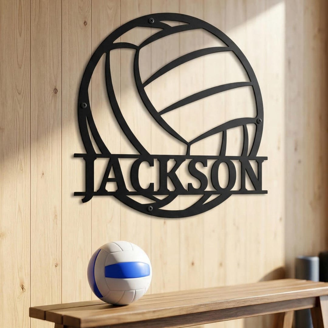 Personalized Volleyball Metal Wall Art Sign, Custom Player Name Sports ...
