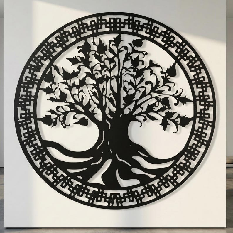 3D Tree of Life Metal Wall Sculpture - Family Tree Art Decor for Home ...