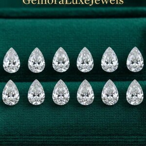 Diamanti coltivati in laboratorio 4 × 6 mm – 12 pezzi di pietre bianche taglio a pera – Purezza VVS1
