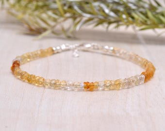 Dainty Citrine Bracelet: AAA Gemstone Jewelry, November Birthstone