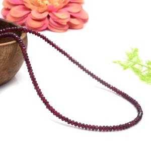 Tiny Red Garnet Beaded Choker: Minimalist Gemstone Necklace