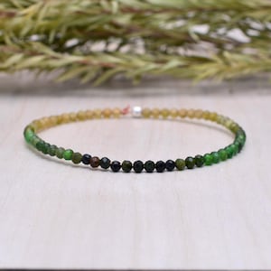 Dainty Green Tourmaline Bracelet: Delicate Gemstone Jewelry