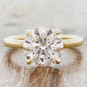 2ct Moissanite-verlovingsring voor vrouwen, rond geslepen VVS1 Moissanite-ring, Solitaire-verlovingsring, eenvoudige voorstelring, alternatieve ring