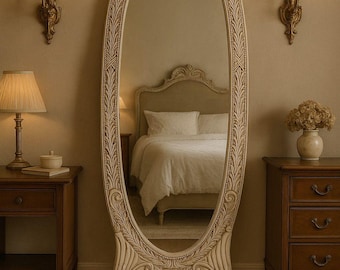 Ornate Full Length Floor Mirror, Vintage Style Baroque Wall Mirror, French Country Bedroom Decor, Shabby Chic Dressing Room,Statement Mirror