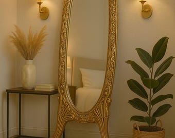 Ornate Full Length Floor Mirror, Vintage Style Baroque Mirror, French Country Bedroom Decor, Shabby Chic Dressing Room, Statement Mirror
