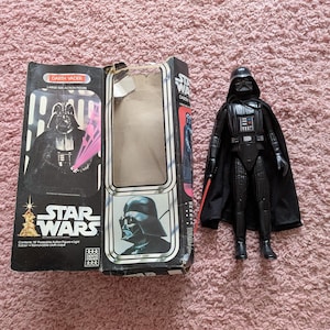 Vintage 1978 Star Wars Darth Vader Action Figure: 15&quot; Kenner, Original Box & Lightsaber