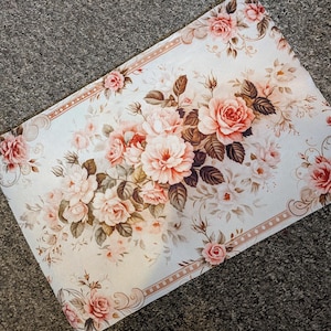 Vintage Akzent Matte - 60 x 40 cm Teppich mit Rosenmuster - Shabby Chic Eingangsbereich - Badezimmer- oder Schlafzimmermatte - Cottage-Kern-Charme