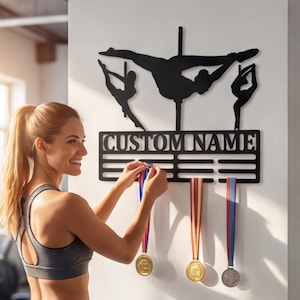 Custom Pole Dancing Metal Sign, Personalized Name Medal Holder, Custom Steel Award Display, Unique Metal Wall Art, Pole Dancer Gift Decor