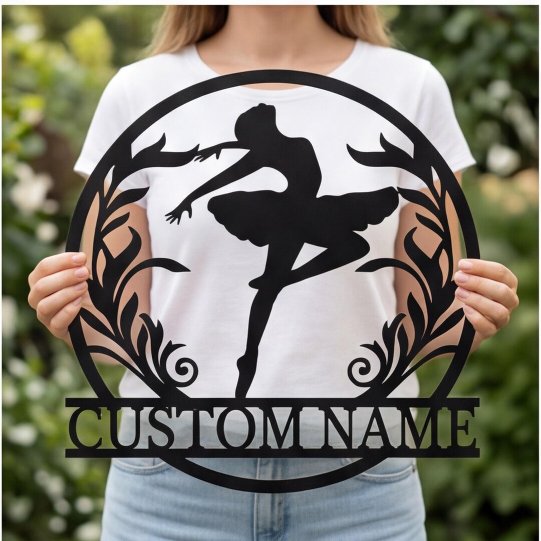 Custom Ballerina Metal Sign, Personalized Dance Studio Decor, Elegant ...