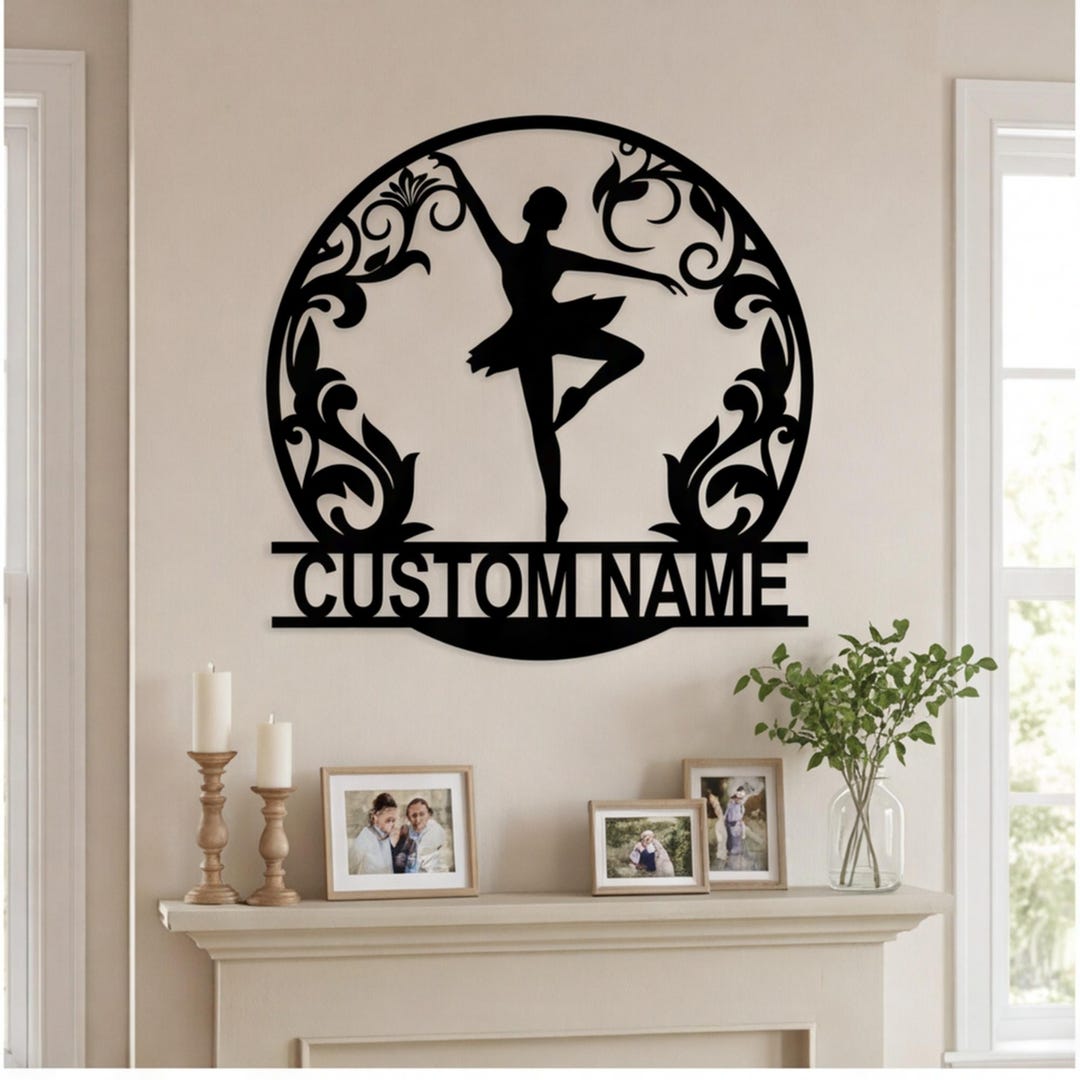 Custom Ballet Dancer Name Sign, Personalized Ballerina Metal Wall Art ...