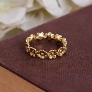 Handmade Brass Flower Ring: Boho Floral Statement Jewelry