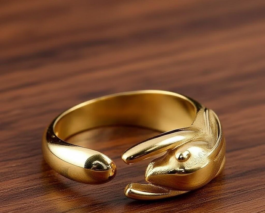 Gold Rabbit Ring, Adjustable Bunny Ring, Animal Lover Jewelry, Cute ...