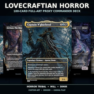 Lovecraftianisches Horror-MTG-Proxy-Commander-Deck – 100 Full-Art-Karten, Captain N’ghathrod Mill