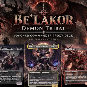 Demon Tribal Commander Proxy-kortlek, 100 fullkonstkort, Be'lakor Dark Fantasy EDH