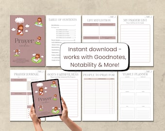 Christian Digital Prayer Journal | Hyperlinked Faith & Gratitude Planner for iPad and GoodNotes