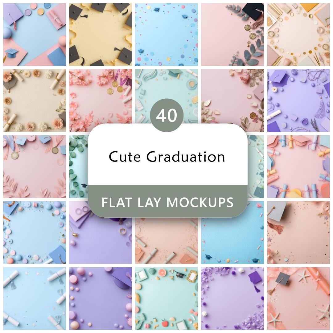 Graduation Flat Lay Mockups: Product Showcase Backgrounds (digital ...