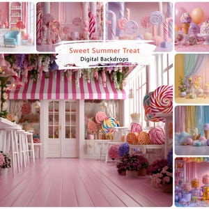 Sweet Summer Treat Photography Backdrops – 8 Digital Downloadable Backdrops for Dessert Photos