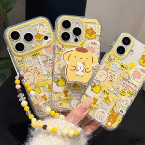 Retro Cartoon Pompompurin Magnetic Phone Case, Kawaii Yellow Aesthetic, Magsafe Compatible, iPhone 17 Pro Max, iPhone 17 Pro, iPhone 17