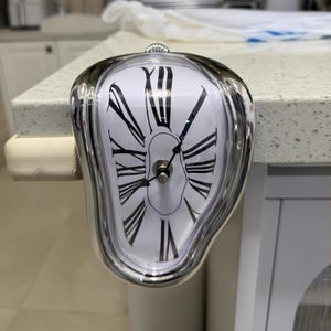 Melting Shelf Clock, Inspired by Salvador Dali, Surrealist Distorted Clock, The Persistence of Memory, Quirky Art Lover & Artist Gift