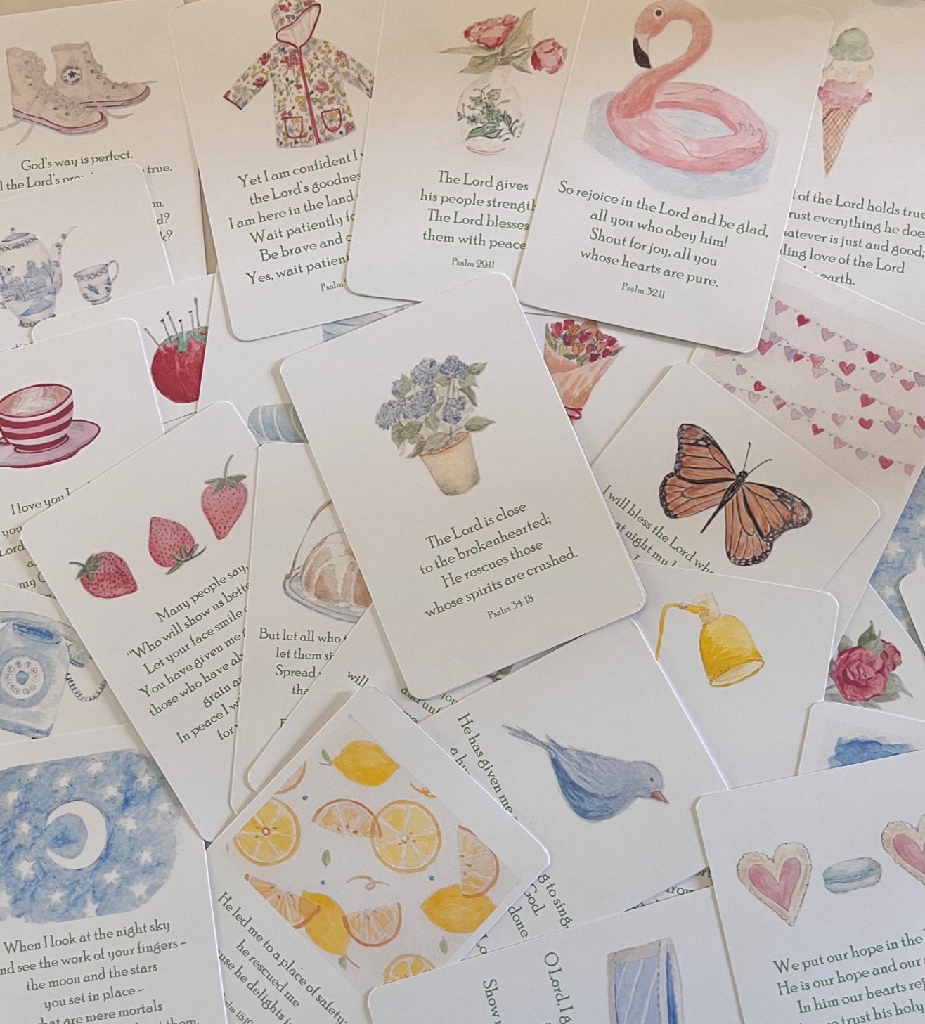 Words of Encouragement 31 Psalm Cards for the Month With Melamine Stand ...