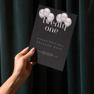 Black and White | 21st Birthday Invitation | Editable | Printable | Instant Download