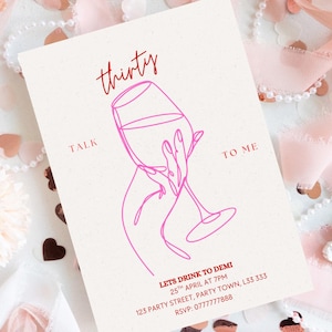 Talk 30 to Me Birthday Invitation: Editable Party Template (Digital Download)