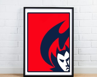 Melbourne Demons Red Clash Design - AFL Poster | Wall Art | Aussie Rules Fan Art | Demons Footy Gift Art