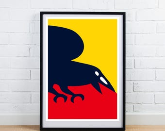 Adelaide Crows Pre Season Design - AFL Poster | Wall Art | Aussie Rules Fan Art | Crows Footy Gift Art