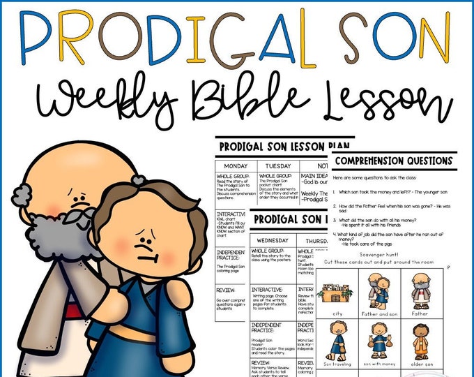 Prodigal Son Bible Lesson, Homeschool Printable, Sunday School Lesson ...