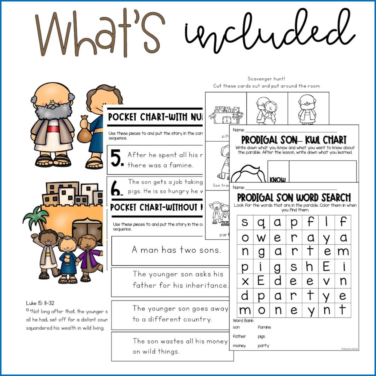 Prodigal Son Bible Lesson, Homeschool Printable, Sunday School Lesson ...