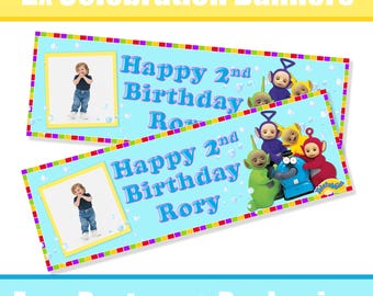 Personalised Teletubs Birthday Banners / Celebration Banners