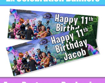 Personalised Fortnight Birthday Banners / Celebration Banners