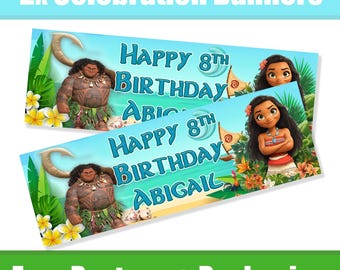 Personalised Water Princess Birthday Banners / Celebration Banners