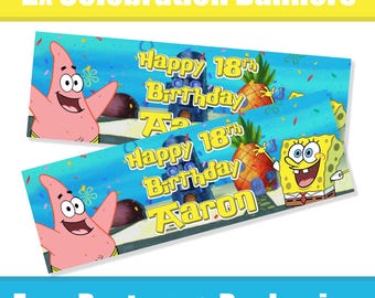 Personalised Sponge Birthday Banners / Celebration Banners