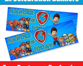 Personalised Patrol Dogs Birthday Banners / Celebration Banners
